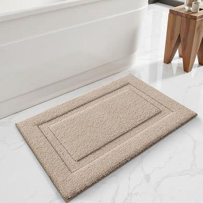 LUMI Ultra Soft Bathroom Rugs Absorbent, Non Slip Bath Mat 20x32, Beige - color: Beige, size: 20" X 32"