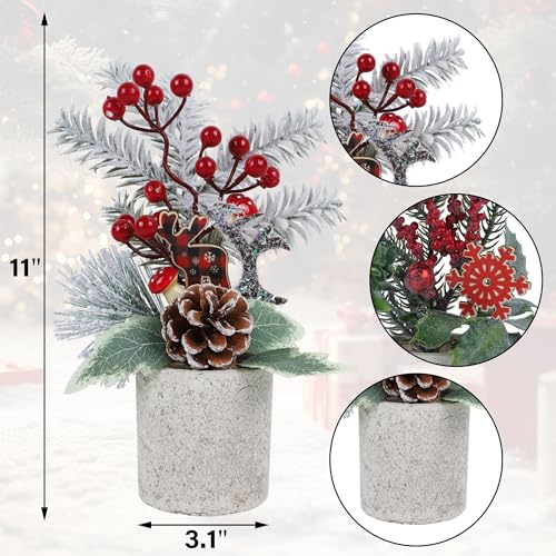 winemana 3 Pack Mini Christmas Trees Holiday Table Decorations for Office - size: Style 7