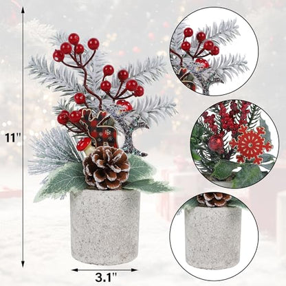 winemana 3 Pack Mini Christmas Trees Holiday Table Decorations for Office - size: Style 7