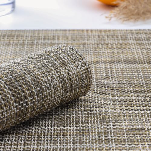 Myir JUN Placemats Set of 8 Kitchen and Dining Table Placemats - color: Caramel, size: Set of 8