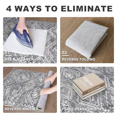 KILOCOCO Washable Runner Rug 2x8 ft Non-Slip Hallway Runners, Grey - color: Grey, size: 2' x 8' (Runner)