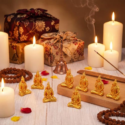 Yalikop 30 Pcs Mini Gold Shiva Statues Bulk Small Hindu Deity Figurines - style: Shiva