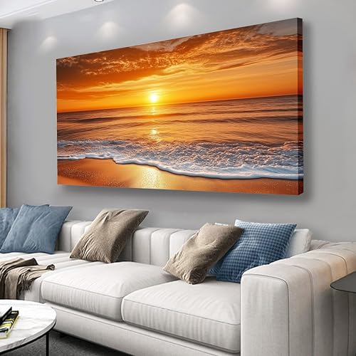 Yuaxker large Beach Canvas Wall Art Modern Funky Poster Prints Wall Decor for Living Room Bedroom Dining Room Office Home Decor 30x60inch - color: Red, size: 30"x60"