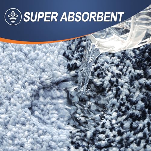OLANLY Small Bathroom Rugs 24x16, Extra Soft Absorbent Microfiber Bath Rugs - color: Navy Blue, size: 24" X 16"