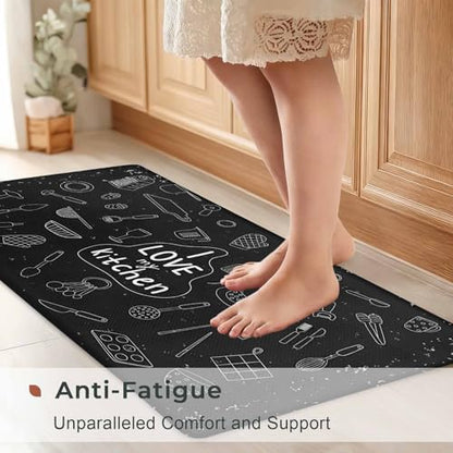 Kitchen Floor Mat 36x20in Waterproof Anti-Fatigue Kitchen Mats - color: I Love My Kitchen