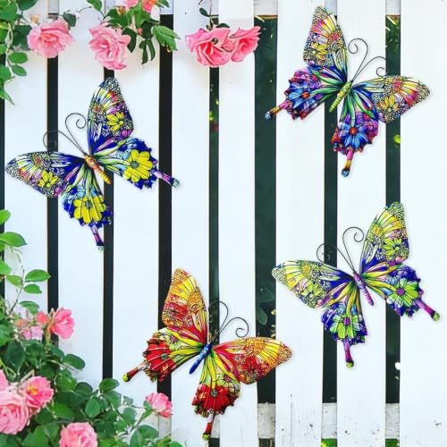 RLPZDWH Metal Butterfly Wall Decor, 4 Pack