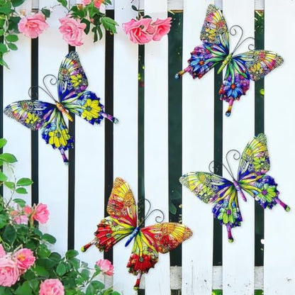 RLPZDWH Metal Butterfly Wall Decor, 4 Pack