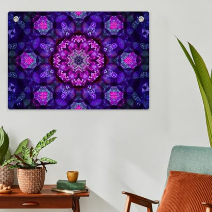 Purple Crystal Mandala Tapestry Banner Flag 28.5 x 20 Inch - color: Multi 0667