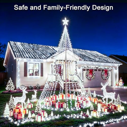 KNONEW 600ft 1500 LED Christmas Lights Outdoor String Light Cool White - color: Cool White, size: 600FT 1500 LED