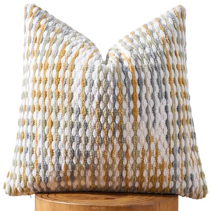 AmHoo Boho Chenille Pillow Cover,18 x 18-Inch Grey - color: Grey, size: 18" x 18" (Pack of 1)