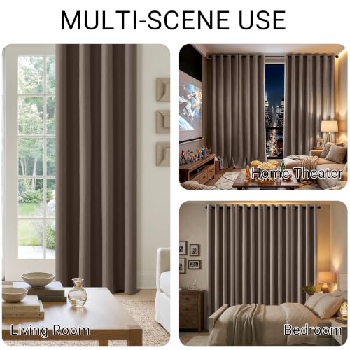 ChrisDowa Brown Blackout Curtains 45 Inches Long 2 Panels for Bedroom - color: Brown, size: 52"W x 45"L (Pack of 2)