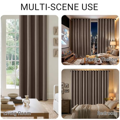 ChrisDowa Brown Blackout Curtains 45 Inches Long 2 Panels for Bedroom - color: Brown, size: 52"W x 45"L (Pack of 2)
