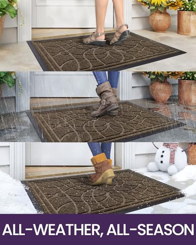 DEXI Front Door Mat Outside Entrance 4x6, Heavy Duty Non Slip, Brown - color: Brown, size: 48" X 72" (Rectangular)