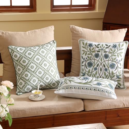 ISAENNE Designer Printed Rectangle Throw Pillow Cover,Set of 2,20"x12" - color: Mosella E, size: 20" x 12" (Pack of 2)