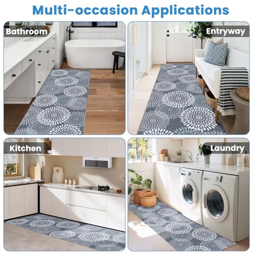 StepRite 2.5x8 Hallway Runner Rug, Washable Non-Slip Kitchen Rug Rug - size: 2'6" x 8' (Rectangular)