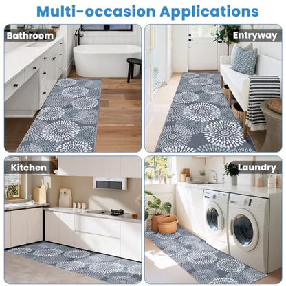 StepRite 2.5x8 Hallway Runner Rug, Washable Non-Slip Kitchen Rug Rug - size: 2'6" x 8' (Rectangular)