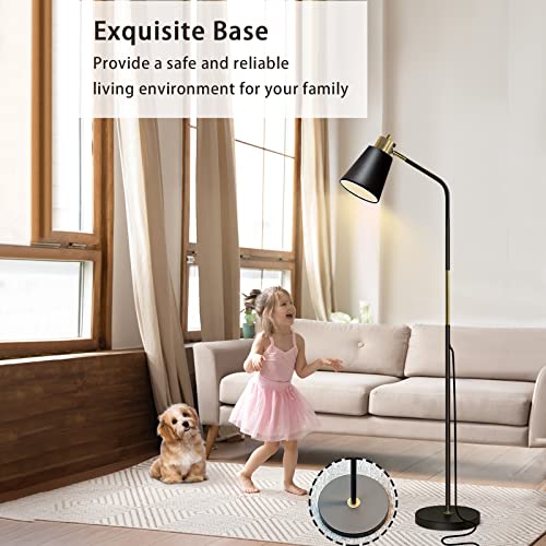 LALISU Floor Lamp Industrial Floor Lamps Reading Farmhouse Standing Lamp - color: Black