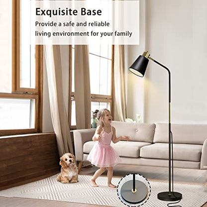 LALISU Floor Lamp Industrial Floor Lamps Reading Farmhouse Standing Lamp - color: Black