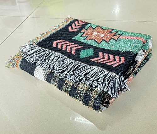 EZ. enjoy Geometric Woodland Moose Bear Tapestry Throw Blanket - color: Wildlife01