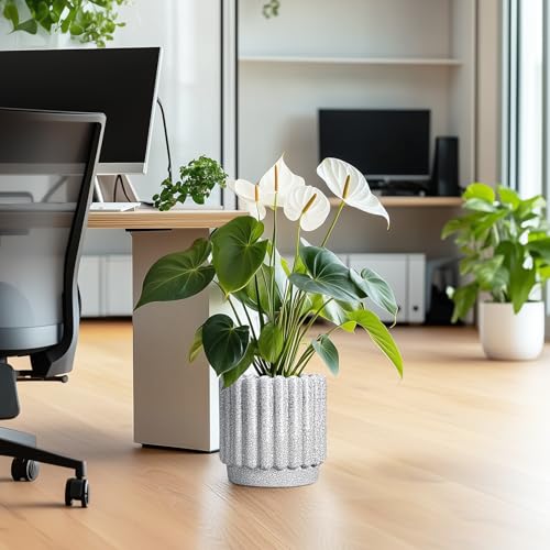 Ceramicfor Ceramic Flower Pot, 9.6 Inch, Black and White - color: Black and White, size: 9.6 Inch