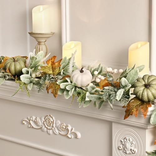 Waipfaru Fall Decor, 6 Ft Fall Garland for Mantle - size: 1 Pc, 6FT
