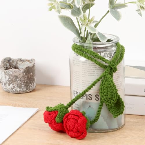 2 Pack Boho Handmade Flower Curtain Tiebacks & Holdbacks, Red Roses - color: Red Roses