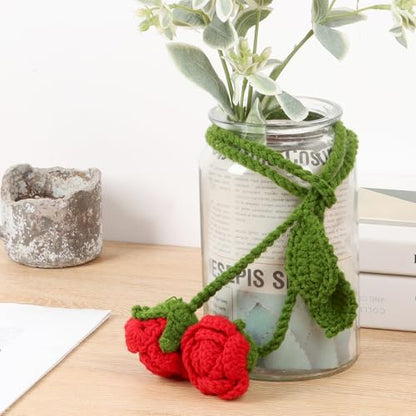 2 Pack Boho Handmade Flower Curtain Tiebacks & Holdbacks, Red Roses - color: Red Roses