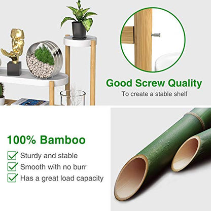 Bamboo Plant Stand Indoor, 3 Tier Plant Shelf Table for Multiple Plants