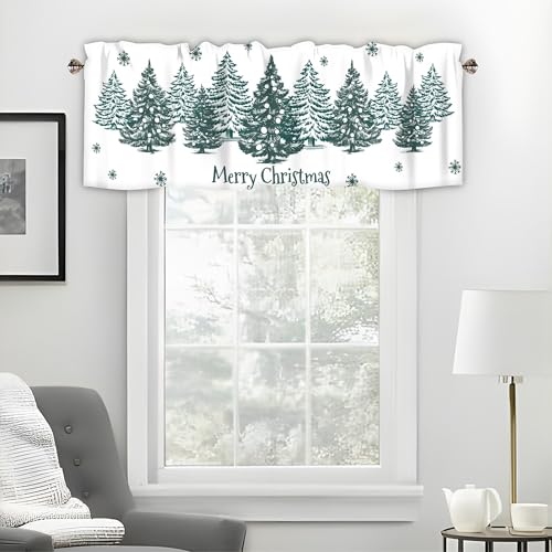 Christmas Green Tree Curtain Valances for Windows 42 x 12 Inch - color: Christmas-sy-sd0535, size: 42"W x 12"L (Pack of 1)