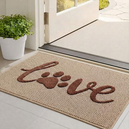 Bulijojo Dirt Trapper Door Mat, 24"x36" Non Slip Entrance Mat Beige - color: Beige, size: 2' x 3' (Rectangular)