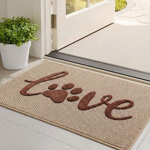 Bulijojo Dirt Trapper Door Mat, 24"x36" Non Slip Entrance Mat Beige - color: Beige, size: 2' x 3' (Rectangular)