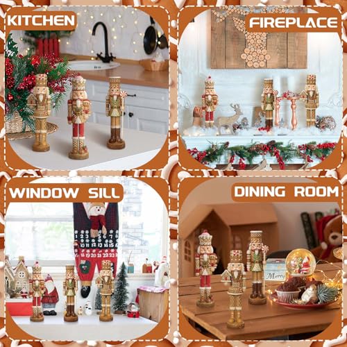 Simgoing 3 Pcs Gingerbread Nutcracker Figures Resin Christmas Nutcracker - color: Gingerbread Nutcracker, size: 5 Inch