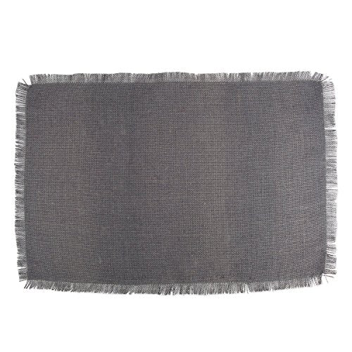 DII Jute Burlap Collection Kitchen Tabletop, Placemat Set, 13x19, Solid Gray, 6 Count - color: Solid Gray, size: Placemat Set, 13x19"