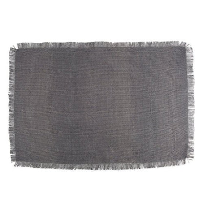 DII Jute Burlap Collection Kitchen Tabletop, Placemat Set, 13x19, Solid Gray, 6 Count - color: Solid Gray, size: Placemat Set, 13x19"