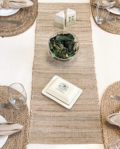 Chardin home Eco-Friendly Natural Jute/Hemp Hand Braided Table Runner, Size: 13''x48''. - size: 13x48 Inch.