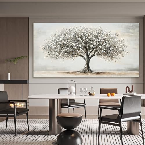 Large Canvas Tree of Life Wall Art Modern Black and White Wall Art 29"X58" - color: TB-Z, size: 58"L x 29"W