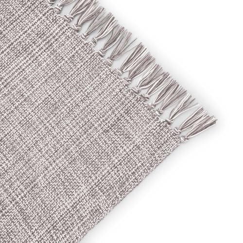 Cotton Placemats Set of 6-13x19 Inch, Woven Chambray Place Mats, Durable & Elegant for Dining Table, Wedding, Restaurant, Oeko-TEX Certified - Charcoal Grey - color: Charcoal Grey - Chambrey