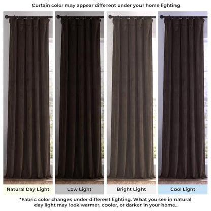 Signature Velvet Blackout Curtains for Bedroom (1 Panel) - 50W x 96L, Java - color: Java, size: 50"W x 96"L (Pack of 1)