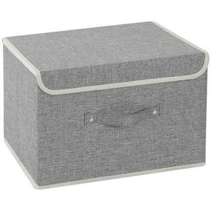 Foldable Fabric Storage Cubes with Lids,Grey 15x9.8x9.8in,1 Pack - color: Grey, size: 15x9.8x9.8in(1-pack)