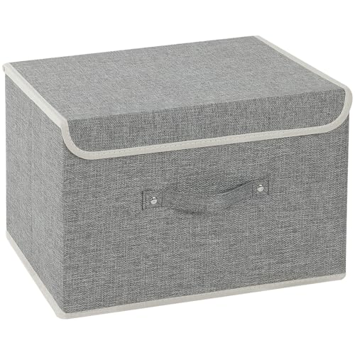 Foldable Fabric Storage Cubes with Lids,Grey 15x9.8x9.8in,1 Pack - color: Grey, size: 15x9.8x9.8in(1-pack)