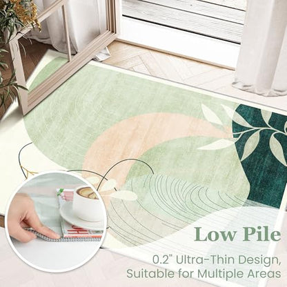 MUJOO 5x7 Area Rugs Washable Low Pile Non Slip Mid Century Modern Large - color: Green（modern）, size: 5' x 7' (Rectangular)