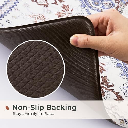 FRESHMINT Boho Kitchen Mat Set 2 Piece, 17x30''+17x47'', Gray - color: Gray Multi