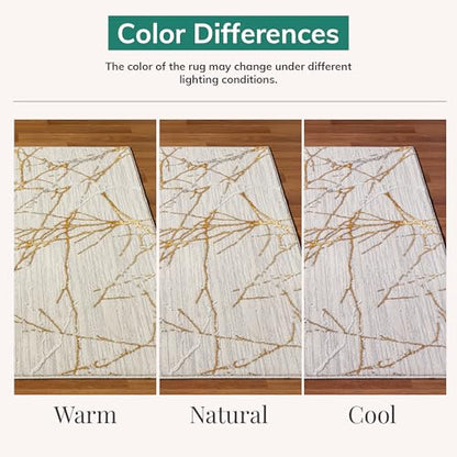 LUXE WEAVERS Modern Abstract Non-Shedding Area Rug Gold 6x9 - color: Gold, size: 6' x 9' (Rectangular)