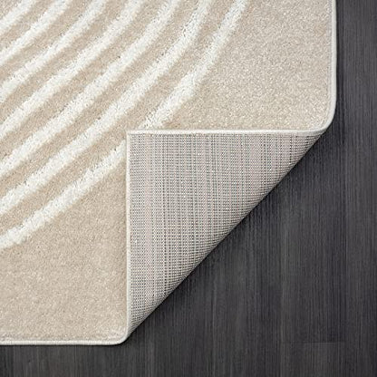 Abani Nuevo Collection Area Rug - Modern Arch Beige/Cream Pattern -7'9" x 10'2" - Easy to Clean - Non-Shedding - Medium Pile - Soft Feel - for Living Room, Bedroom & Office - size: 7'9" x 10'2"