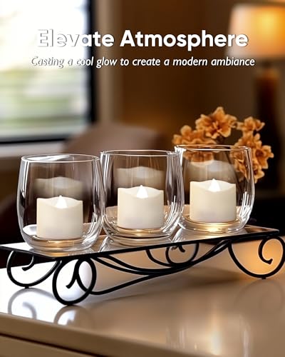 Homemory 12-Pack Flameless Tea Lights Candles Battery Operated, 200+ Hours - color: Cool White Glow – White Body, size: Pack of 12