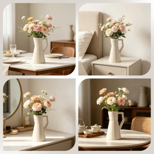Bosilunlife Ceramic Flower Vase for Home Decor,Modern Table Vase