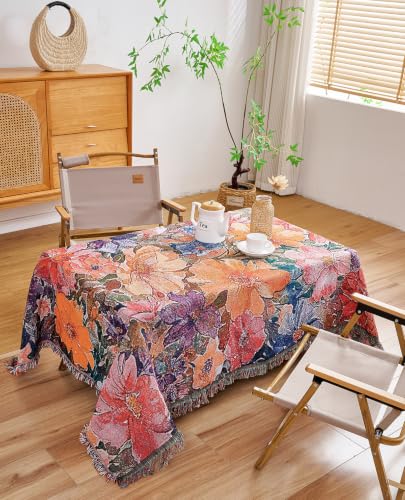 Erke Boho Throw Blanket Cushion Cover Sheet Blanket Chair Recliner Cover Rug Hanging Tapestry Furniture Slipcover (Daisy, 50" X 70") - color: Daisy