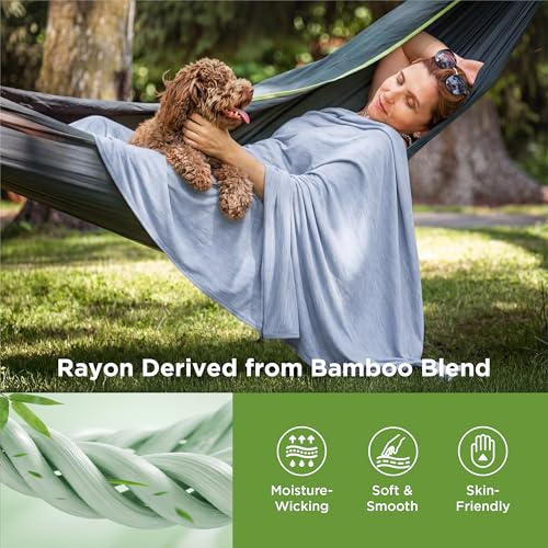 Bedsure Silky Soft Cooling Blanket Hot Sleepers, Throw XL, Celestial Blue - color: 07- Celestial Blue, size: Throw Xl (50" X 70")