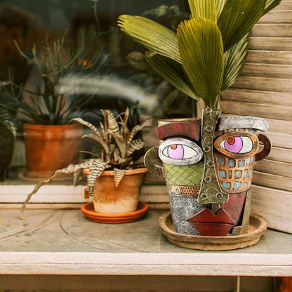 Midogaigai Abstract Face Planter Pots for Indoor Plants&Flowers Home Decor - style: Classic