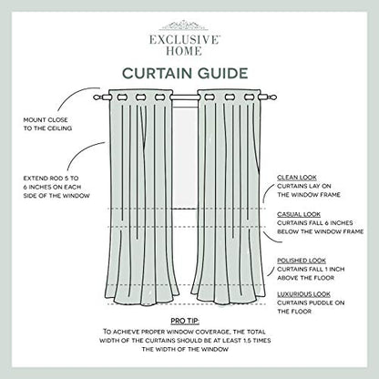 Exclusive Home Chateau Striped Faux Silk Grommet Top Curtain Panel Pair, 54"x108", Black Pearl (Pack of 4) - color: Black Pearl, size: 54"W x 108"L (Pack of 8)